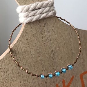 NWT Handmade Copper wire and glass bead bracelet
